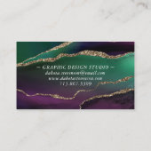 上魅力的手 |ダーク宝石トーンストーンの金ゴールド脈 名刺 (裏面)