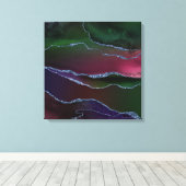 上鮮やか手 |リッチピンクと緑の宝石トーン キャンバスプリント (インサイチュ (ウッドフロア))