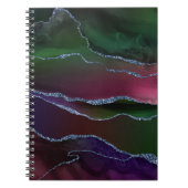 上鮮やか手 |リッチピンクと緑の宝石トーン ノートブック (正面)