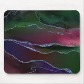上鮮やか手 |リッチピンクと緑の宝石トーン マウスパッド (正面)