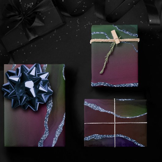 上鮮やか手 |リッチピンクと緑の宝石トーン ラッピングペーパーシート