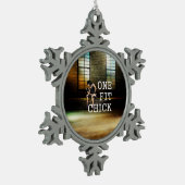 上1の適当なひよこ スノーフレークピューターオーナメント (左)