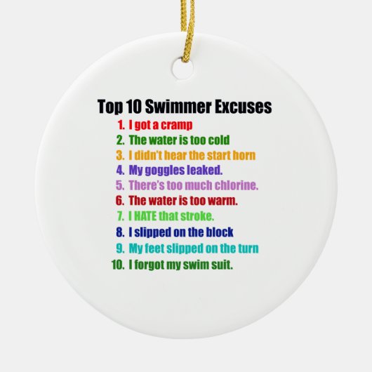 上10の泳ぐ人の弁解 セラミックオーナメント (正面)