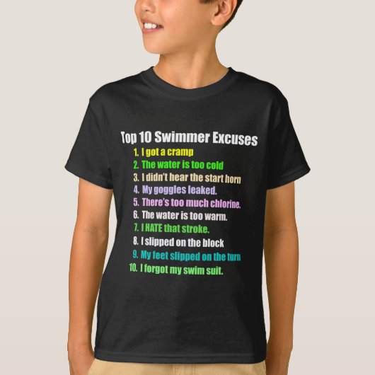 上10の泳ぐ人の弁解 Tシャツ (正面)