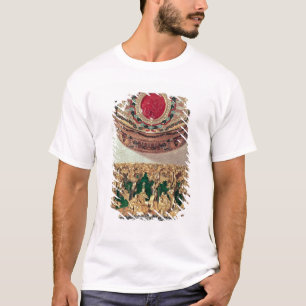 上: さまざまな石とはめ込まれる金ゴールドの煙草入れ Tシャツ