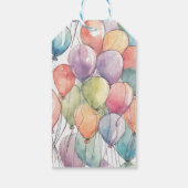 上、上、およびバルーン遠くに誕生日 ギフトタグ (裏面)