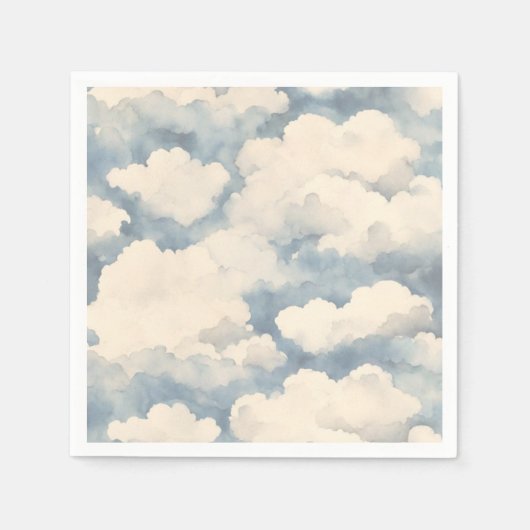 上、上、およびバルーン遠くに誕生日 スタンダードカクテルナプキン (正面)