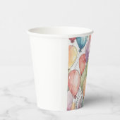 上、上、およびバルーン遠くに誕生日 紙コップ (右)