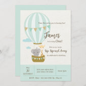 上、上、最初の遠くに誕生日招待状 招待状 (正面/裏面)