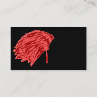 上、名刺、先住民、アメリカ人に羽をつけて下さい、 名刺