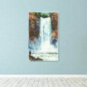 下からのタウハノック滝の表示 キャンバスプリント (インサイチュ (ウッドフロア))
