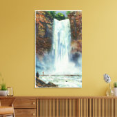 下からのタウハノック滝の表示 キャンバスプリント (インサイチュ (リビング))