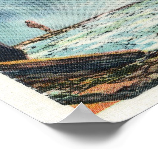 下からのタウハノック滝の表示 ポスター (角)