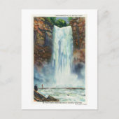 下からのタウハノック滝の表示 ポストカード (正面)