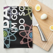 下がって、科学するぞ！ キッチンタオル (四つ折り)