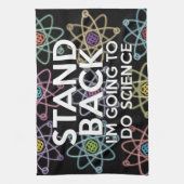 下がって、科学するぞ！ キッチンタオル (縦)