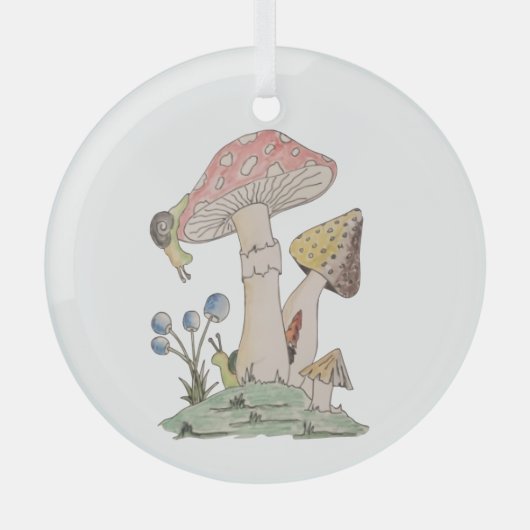 下で何が起こってるの？ ガラスオーナメント (正面)