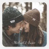 下にフォトカスタム文字付きシール スクエアシール (正面)