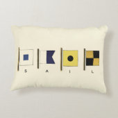 下に絵画帆を持つ四つのフラ書グのの アクセントクッション (裏面)