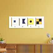 下に絵画帆を持つ四つのフラ書グのの キャンバスプリント (インサイチュ (リビング))