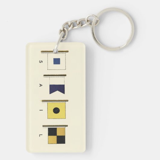 下に絵画帆を持つ四つのフラ書グのの キーホルダー (裏面)