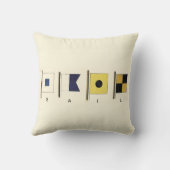 下に絵画帆を持つ四つのフラ書グのの クッション (裏面)