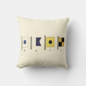 下に絵画帆を持つ四つのフラ書グのの クッション (正面)