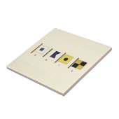 下に絵画帆を持つ四つのフラ書グのの タイル (側面)