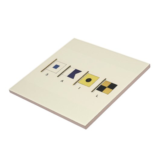 下に絵画帆を持つ四つのフラ書グのの タイル (側面)