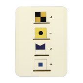 下に絵画帆を持つ四つのフラ書グのの マグネット (縦)