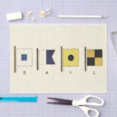 下に絵画帆を持つ四つのフラ書グのの 薄葉紙 (クラフト)