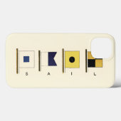 下に絵画帆を持つ四つのフラ書グのの Case-Mate iPhoneケース (裏面 (横))