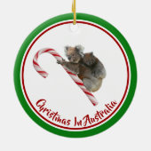 下のキャンディーケーンの上のコアラ セラミックオーナメント (裏面)