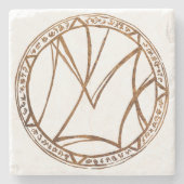 下のロゴのマスク ストーンコースター (正面)