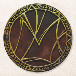 下のロゴのマスク ラウンドペーパーコースター