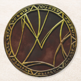 下のロゴのマスク ラウンドペーパーコースター