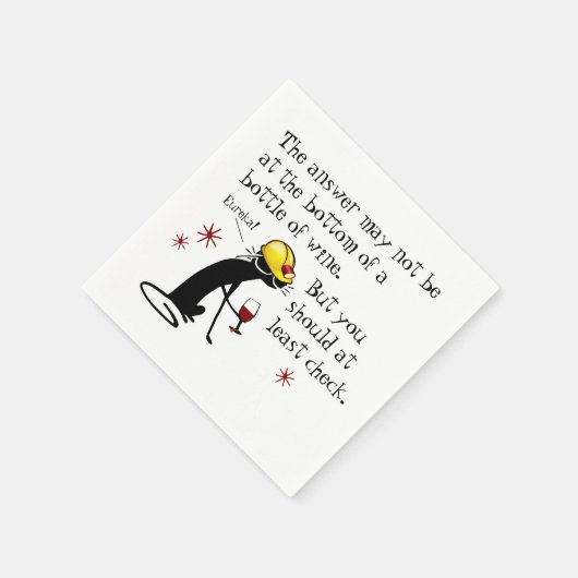 下のワインでは答えおもしろいない引用文 スタンダードカクテルナプキン (角)