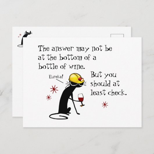 下のワインでは答えおもしろいない引用文 ポストカード (正面/裏面)