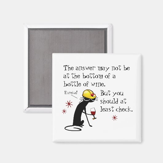 下のワインでは答えおもしろいない引用文 マグネット (正面/裏面)