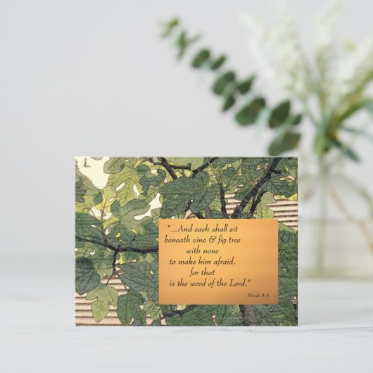 下の各つる植物とイチジクの木 ポストカード (スタンド正面)