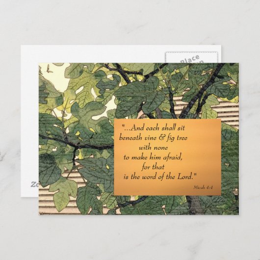 下の各つる植物とイチジクの木 ポストカード (正面/裏面)