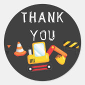 下の建築誕生日ありがとうChalkboard ラウンドシール (正面)