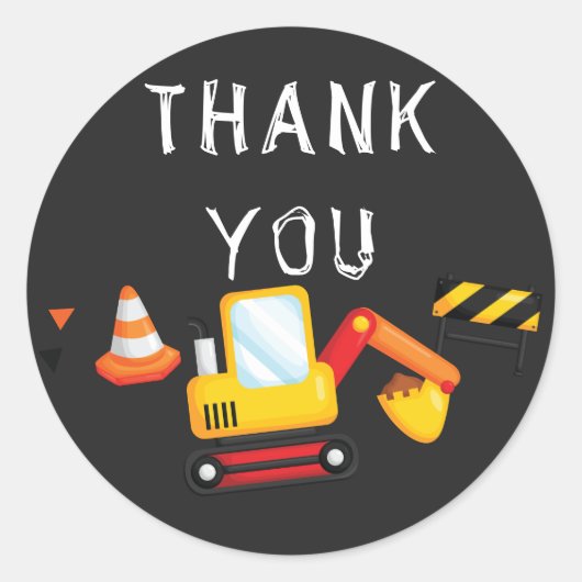 下の建築誕生日ありがとうChalkboard ラウンドシール (正面)