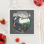 下りパーソナライズされたヒルレーシングマウンテンバイクトレイル スタンダードランチョンナプキン (インサイチュ)