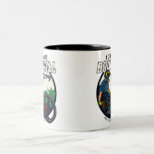 下りパーソナライズされたヒルレーシングマウンテンバイクトレイル ツートーンマグカップ (中央)