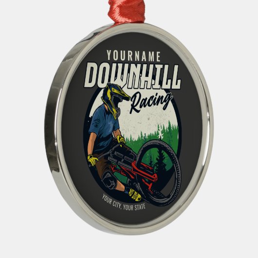 下りパーソナライズされたヒルレーシングマウンテンバイクトレイル  メタルオーナメント (右)