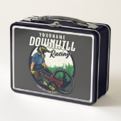 下りパーソナライズされたヒルレーシングマウンテンバイクトレイル メタルランチボックス (正面)
