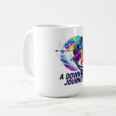 下り坂のスキーヤー コーヒーマグカップ (正面左)