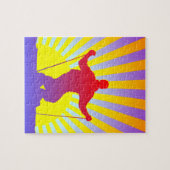 下り坂のスキーヤー ジグソーパズル (横)