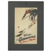 下り坂のスキーヤー-スポーツおよび喜びの広告宣伝 クリップボード (裏面)